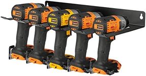 Electric Drill Storage Rack Wall Mount,Power Tool Organizer,Cordless Holds 5 Drills Charging Slots,Heavy Duty Hanging Storage Shelf for Garage, Home, Workshop, Shed (Black)