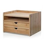 Prosumer's Choice 3-Tier Bamboo Desktop Organizer with US Letter Size Drawers for Home or Office
