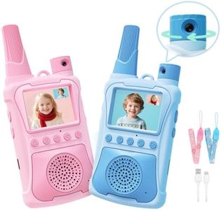 Video Walkie Talkies for Kids 2 Pack with 180° Camera/Games/HD Screen, Rechargeable Long Range Walkie Talkies with Camera, Toddler Indoor Outdoor Toys Birthday Gifts for Girls Boys Age 3-12 Year Old