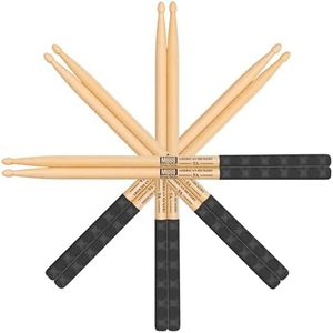 Drum Sticks, American Hickory Drumstick, Drumsticks for Drums, Baquetas para Bateria, Drum Accessories for Drums, 5A Drumsticks with Non-Slip Rubber Handle (5A-4pairs)