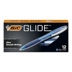 BIC Glide Blue Retractable Ballpoint Pens, Medium Point (1.0 mm), 12-Count Pack, Ultra Smooth Writing Blue Pens