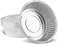 EASTHILL (Pack of 10 (7'' Inch) Round Tin Foil Pans Disposable Aluminum, Freezer & Oven Safe - for Baking, Cooking, Storage, Roasting, & Reheating. (Aluminium)