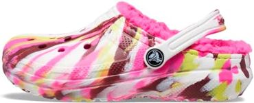 Crocs Toddler and Kids Classic Lined Clog, Electric Pink/Multi, 5 US