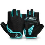 MOREOK-Cycling Gloves Bike Gloves for Men/Women-[5MM Gel Pad] Biking Gloves Light Blue-XXL