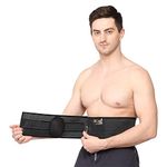 PLETHEON Nylon Umbilical Hernia Belt Hernia Support Brace With Removable Compression Pad Navel Hernia Pain Relief For Men & Women (Black), Free size