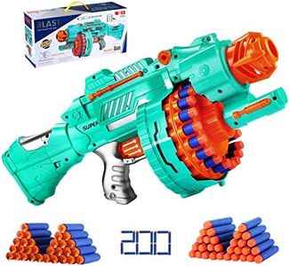 Toy Gun for Nerf Guns Darts, Automatic Electric Toy Foam Blasters & Guns with 200 Foam Bullets, 20-Dart Rotating Drum, Motorized Toys Guns for 6-12 Year Old Boys, Birthday Xmas Gifts for Kids & Teens