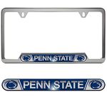 FANMATS 63367 Penn State Embossed License Plate Frame, Stainless Steel Frame with Stamped Aluminum Team Logo Inserts, 6.25in x 12.25in