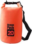 Acever Outdoor Dry Sack/Floating Waterproof Bag 2L/3L/5L/10L/15L/20L/30L for Boating, Kayaking, Hiking, Snowboarding, Camping, Rafting, Fishing and Backpacking (Orange, 20L)