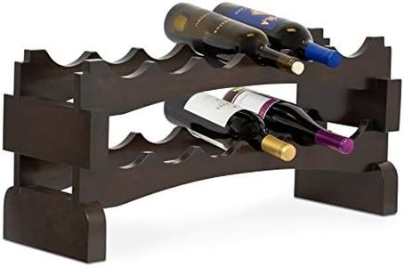 BIRDROCK HOME Stackable Wood Wine Rack - Wine Stand - 2 Wooden Wave Bars - Set of 2-12 Bottle - Espresso