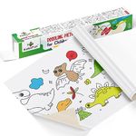 KolorFish Coloring Re-Stick Drawing Paper Roll for Kids, 118X12 Inch Large Coloring Poster for Toddlers, Art Paper Crafts Gift for Class Home Birthday Party (Dinosaur Paradise, 3 Meters)