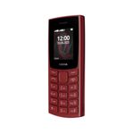 Nokia 105 2G Feature Phone with long-lasting battery, 12 hours of talk-time, wireless FM radio, large display, and tactile keyboard, Dual Sim - Red