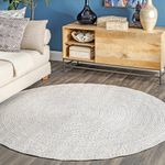 nuLOOM Lefebvre Braided Indoor/Outdoor Area Rug, 5' Round, Ivory