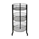 Azar Displays 300703-BLK 3 Tiered Round Wire Dump Bins, Black