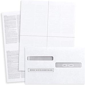 Blank W2 4 Up Tax Forms 2023,50 Employees kit, with Self-Seal Envelopes, Instructions in Back of The Forms, Great for QuickBooks and Accounting Software, Idea for E-Filing, W2 4-Up 2023