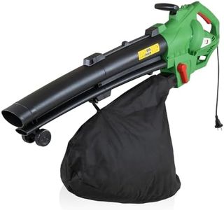 Aspirateur Souffleur Broyeur Électrique 3 en 1 de 3000 W, 270 km/h – Sac de 45 L – Réduit de 90% Le Volume des Déchets et Feuilles – Confort Ergonomique – Utilisation Prolongée sans Effort