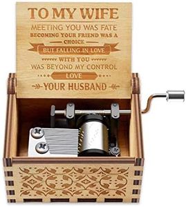 Music Box Gift for Wife - Romantic Birthday Valentine Anniversary Christmas to My Wife Gifts from Husband Boyfriend Love Women Girl Girlfriend Wooden Hand Crank Musical Box Play You are My Sunshine