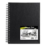 CONDA 8.5"x11" Double-Sided Hardbound Sketchbook, 80 Sheets Hardcover Sketchbook, Spiral Sketch Pad, Durable Acid Free Drawing Paper, Ideal for Kids & Adults