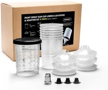 InoKraft Disposable Paint Spray Gun Cup, Large 28 Ounce (800ml) Kit Kit with 6 Cups and Lids, 1 Hard Cup with Retainer Ring, 3 Plugs, Paint System for HVLP LVLP Spray Gun with Adapter for Beginner