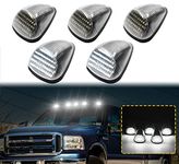 Aexploer LED Cab Roof Marker Lights Compatible with F250 F350 F450 F550 99-16 & for F650 F750 04-17 Top Clearance Running Lamp Replacement Assemblies 5PCS (Clear Lens & White Light)