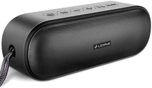 (Upgraded) LENRUE Portable Bluetooth Speakers, IPX7 Waterproof Wireless Speaker with 20W Stereo Sound, Rich Bass, 20H Playtime, Built-in Mic, Outdoor Speaker for Party Pool Camping