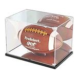 KOLIPI Football Display Case with Mirror Back and Base, Acrylic Football Case Display Case for Full Size Football Self Assembly(12x8x8 inch, 30x20x20 cm)