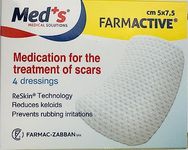 7Senses Tretment of Scars, Patented ReSkin Technology, For Cesarean Delivery,Surgical Scars,wounds,Keloids,Acne Scar,Stretch Marks,abrasions,burn, Pack of 4 Reusable Silicone Sheets (5x7.5 cm)