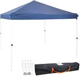 Sunnydaze 12 x 12 Foot Standard Pop Up Canopy with Carry Bag - Straight Leg Folding Outdoor Shade Shelter - Blue