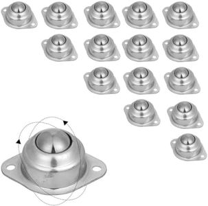 16PCS Roller Bearings, 1“ Ball Casters, 360º Rotation Low Profile Casters, Ball Bearing Rollers, for Conveyor, Roller Stand, Transfer Unit and More