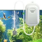 Buraq Super Silent Aquarium Air Pump - Features with Long Lasting Performance, Adjustable Quiet Oxygen Aerator Pump for Aquarium Fish Tank (Single Oultet)