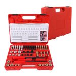 VKALTUL 48PCS Thread Chaser Set, Thread Chasers Includes 24 Rethreading Dies，22 Rethreading Taps and 2 SAE Rethread Files, Thread Restorer Kit with Metric, UNF and UNC Sizes