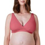 BRAVADO! DESIGNS Women's Ballet Nursing Bra for Breastfeeding Wireless Sleep Maternity Bra Regular Cup, Lipstick Sustainable Fabric, Medium