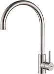 GRIFEMA kitchen faucet mixer tap 360° rotation-faucet kitchen stainless steel, sink faucet with high spout (271mm), faucet kitchen sink G3/8'' connections, faucet with water column mode, brushed