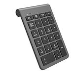 Bluetooth Numeric Keypad for Laptops, KETAKY Portable Wireless Bluetooth 22-Key External Number pad with Multiple Shortcuts for Laptop, PC, Desktop, Surface pro, Notebook, etc (Cool Gray)