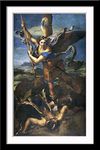 Tallenge - St. Michael Vanquishing Satan a Renaissance Art Painting by Raphael - Small Framed Poster(Paper,12 x 17 inches, MultiColour)