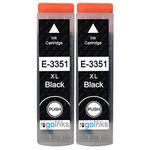 Go Inks 2 Black Ink Cartridges to replace Epson T3351 (33XL Series) Compatible/non-OEM for Epson Expression Premium Printers