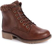 MUK LUKS Men's Lukees Women's Hiker Alps Boots Fashion, Cognac, 8.5