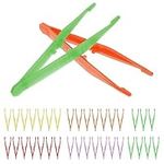 35pcs Plastic Tweezers 5.1 Inch Craft Tweezers Plastic Bulk Bead Tweezers First Aid Disposable Medical Serrated Tip Tweezers for Kids Crafting Home School DIY Bead Picking Fuse - 5 Colors