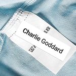 64 x No Iron Small Personalised Stick On Waterproof Washable Name Labels Great for Clothes, School Uniform, Equipment - White