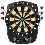 Electronic Dart Board, Soft Tip Dartboard Set 40 Games, 427 Variants Digital Electric Dart Boards with Colorful LED, 6 Darts, 100 Tips, Power Adapter