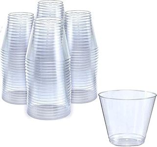 Prestee Small Clear Plastic Cups 5 oz - 200 Pack 5 Ounce Clear Plastic Cups - Hard Clear Small Cups - Plastic Wine Cup - Disposable Clear Cups for Parties, Gatherings, Events, and Beverages