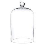 WHOLE HOUSEWARES Glass Cloche Dome | Clear Bell Jar for DIY Snow Globes, Plants and Home Décor (6"x10")