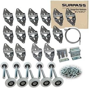 Surpass Garage Door Hardware Kit Roller/Hinge/Top Bracket/Wire Rope (for 16'x7' and 18'x7' Height Double Garage Doors)