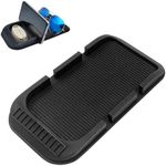 Car Dashboard Anti-Slip Mat Cell Phone Holder, Double-Groove Sticky Gripping Gel Pad with Number Plate, Multifunctional Car Dashboard Sticky Pad Mat, Stand for Navigation Cell Phone Sunglass Keys