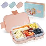 hombrima Kids Bento Lunch Box with 6 Compartments, Lunchboxes for Childrens Boys Girls Adults Work School, BPA Free, Leakproof, Microwave Safe(Pink)