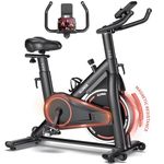 SLUNSE Stationary Exercise Bikes for Home, Magnetic Resistance Silent Belt Drive Indoor Cycling Bike with Digital Monitor & Phone Mount, 350lbs Weight Capacity Comfortable Seat Cushion