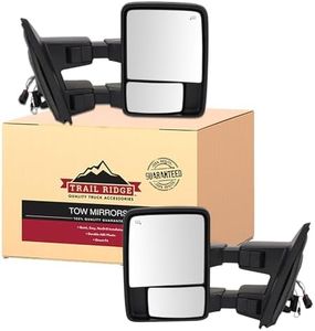 Trail Ridge Tow Mirror Power Folding Heated Smoked Signal Pair Set Compatible with 2007-2014 Ford F-150