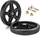 Lawn Mower Wheels 12 Inch 2 Pack for Push Mower Plastic Wheel Set Fits Most Standard Mowers Includes Bolts Nuts Washers