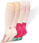 Gripjoy Compression Socks with Grips for Women & Men - 15-20mmHg - Knee High Non-slip Socks