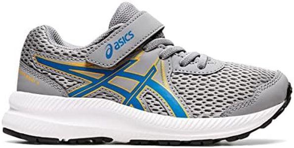 ASICS Boy's, Contend 7 TS Running Shoe - Toddler, Sheet Rock/Electric Blue, 3 Little Kid