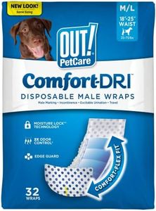 OUT! Pet Care Disposable Male Dog Diapers | Absorbent Male Wraps with Leak Proof Fit | Medium/Large, 32 Count